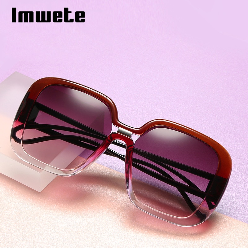 Imwete Oversized Squar Women ۶ Ƽ 귣  Sun Glass Anti-glare Clear   ߿  UV400